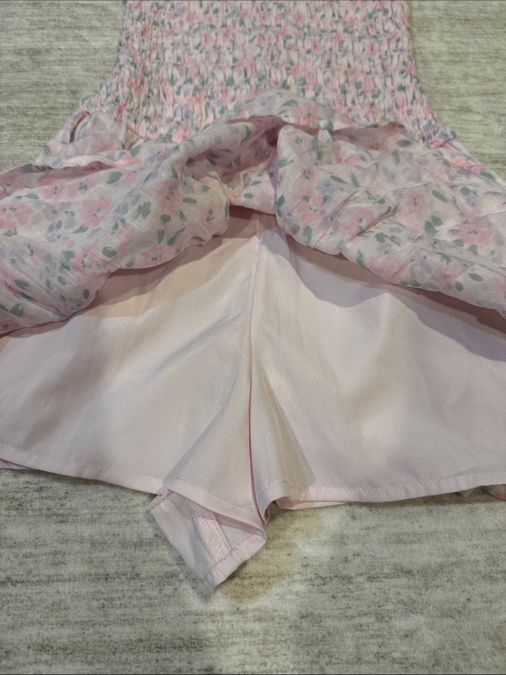 Hollister Pink Floral Smocked Sundress Romper - Picture 7 of 9